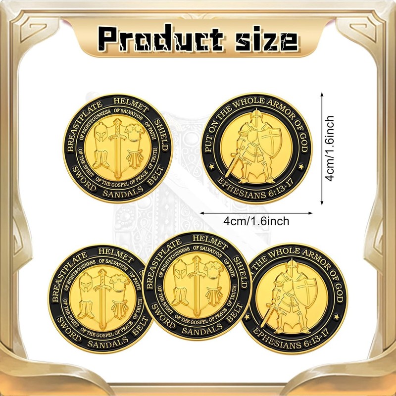 24X Challenge Coin Lot BRAND NEW Armor Of God Commemorative gallery