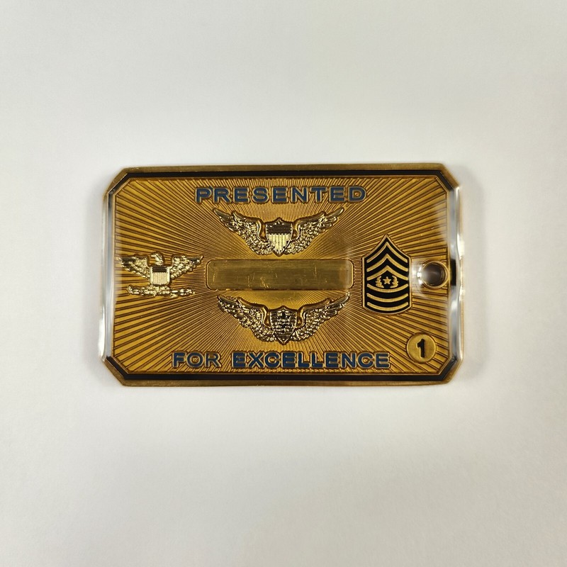 1st Aviation Brigade Golden Hawks Dog Tag Challenge Coin Medallion Award Vintage gallery