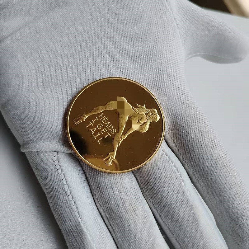 Tails I Get Head...Heads I Get Tail! Sexy Lady Flip Coin Challenge Novelty Token gallery