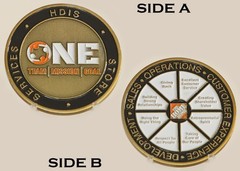 Home Depot HDIS One Team Mission Goal Values Challenge Coin 4#J