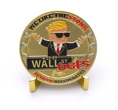 Wallstreetbets challenge coin gold, wsb, gme, amc, to the moon