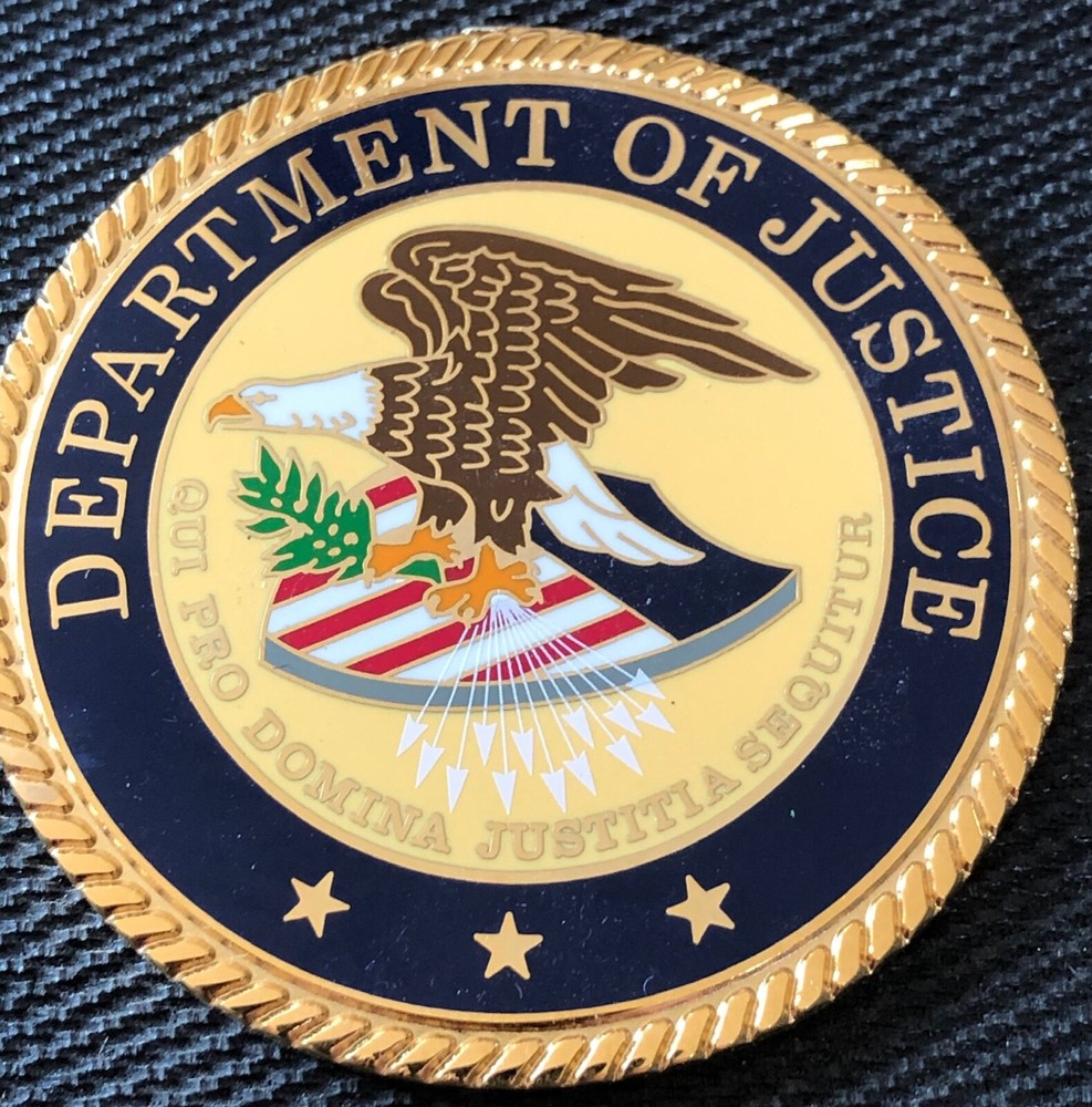 US Attorney’s Office - Department of Justice GIANT shiny gold challenge coin