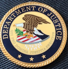 US Attorney’s Office – Department of Justice GIANT shiny gold challenge coin
