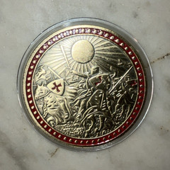 Knights Templar Challenge Coin Medallion Militaria in Clear Plastic Case