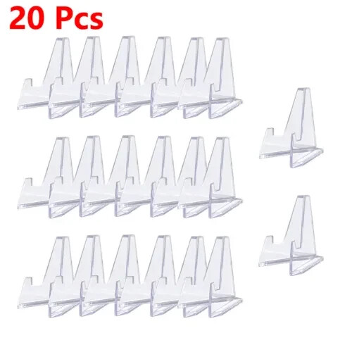 * 20 DISPLAY EASEL STANDS FOR Pokemon Or Trading Card Holders CLEAR ACRYLIC gallery