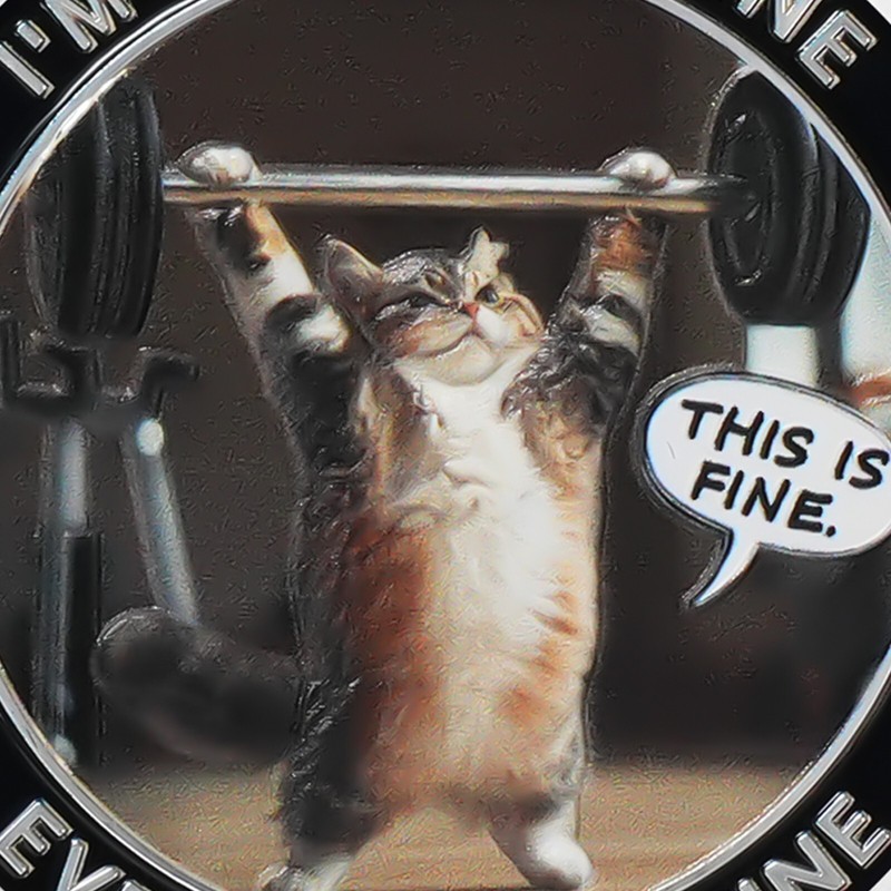 5pcs Funny Challenge Coin It's All Fine Cat & Dog Thank You Gifts For Men Women gallery