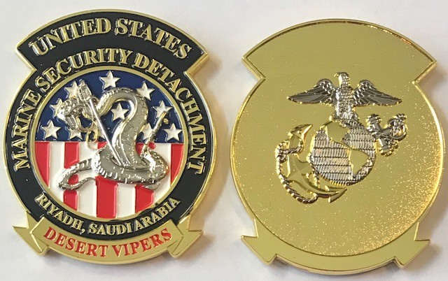 MSG-Det Marine Security Guard Detachment Riyadh, Saudi Arabia Challenge Coin gallery