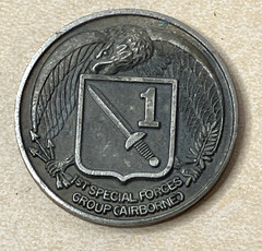 1st Special Forces Group Airborne Challenge Coin Engraved CPT Worthington