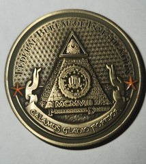 Challenge Coin FBI Senior Professional Staff DOJ with plastic envelope NEW