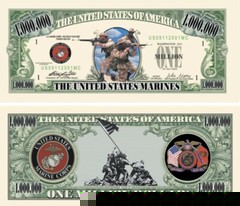40 Pack USMC Marines Corps Military Money Collectible Novelty 1 Million Dollars