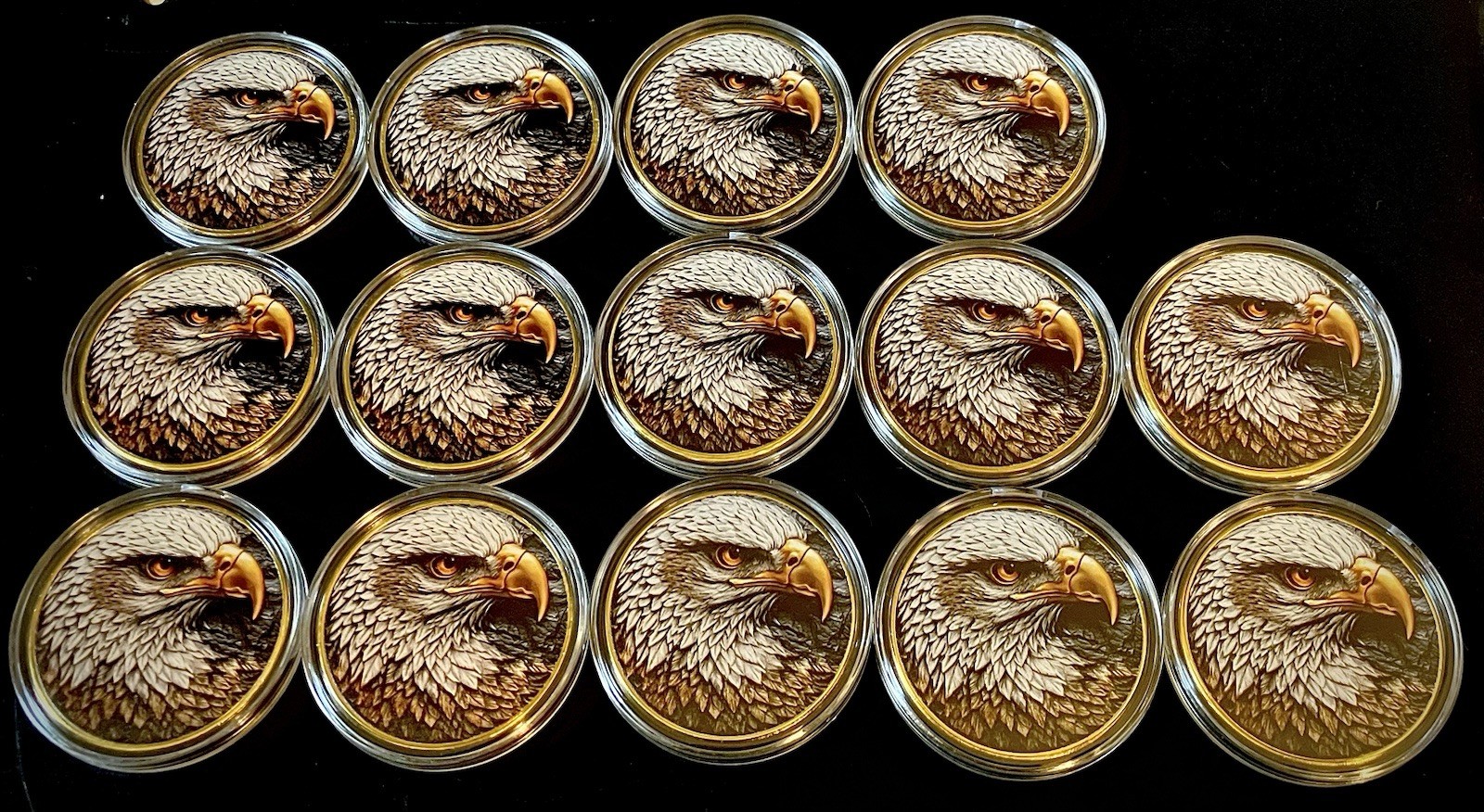 14 Eagle Isaiah 40:31 Challenge Coin-2D-Flat-Stickers-14 Coin Lot-Gold Colored gallery