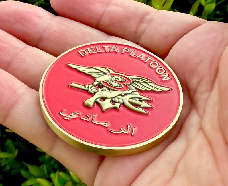 Navy Seal Team 3 Delta Troop Platoon Ramadi Iraq Trident Seals Challenge Coin 🔱 gallery