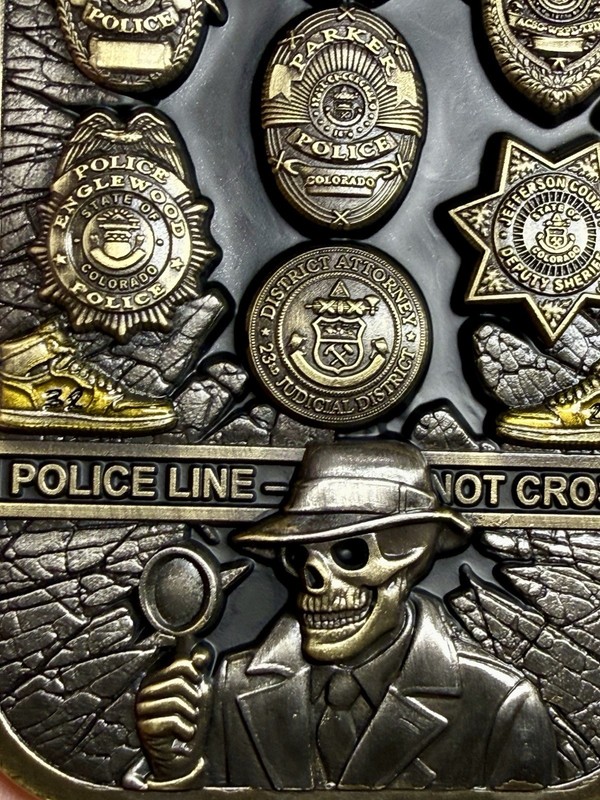 💥Geek Squad Colorado Police Vape Narcotics Skull challenge coin Antique Gold gallery