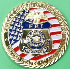 FBI Special Agent. Challenge Coin. 1.5″. Gold Tone. 78b.