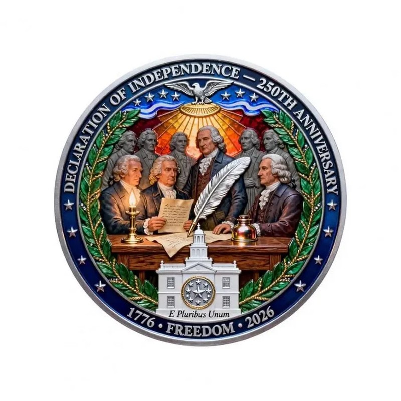 United States 250 Anniversary Challenge Coin Commemorative US 1-pc aw gallery