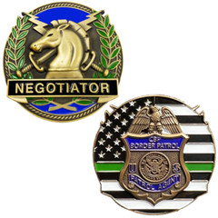 GL14-003 Border Patrol Agent Thin Green Line Negotiator Challenge Coin Honor Fir
