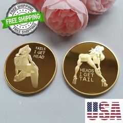 Tails I Get Head…Heads I Get Tail! Sexy Lady Flip Coin Challenge Novelty Token