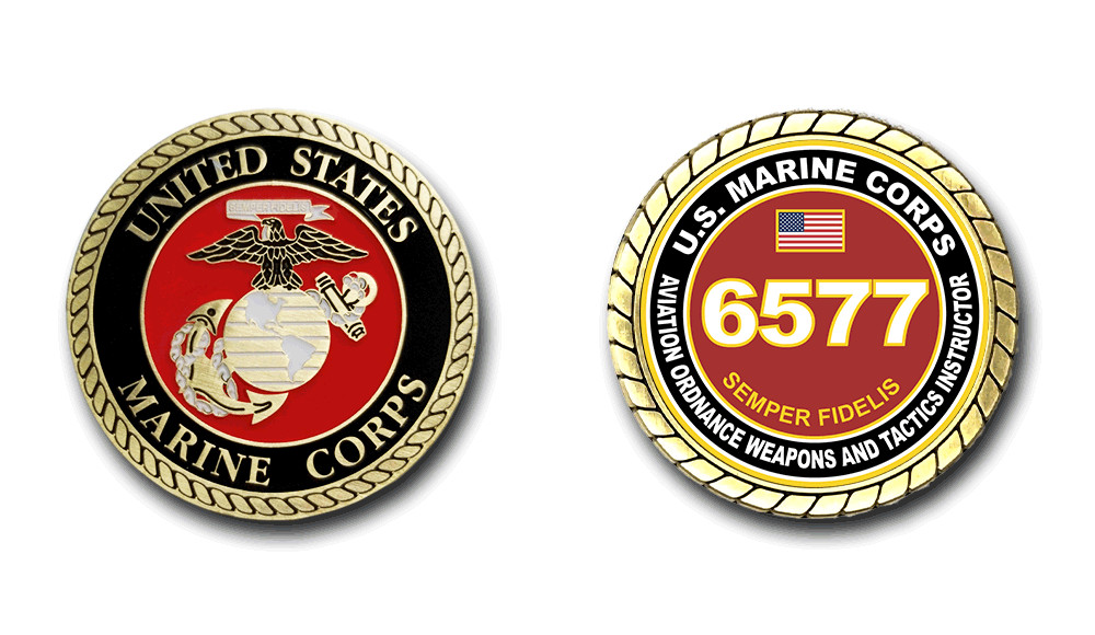 6577 Aviation Ordnance Weapons and Tactics Instructor USMC MOS Challenge Coin