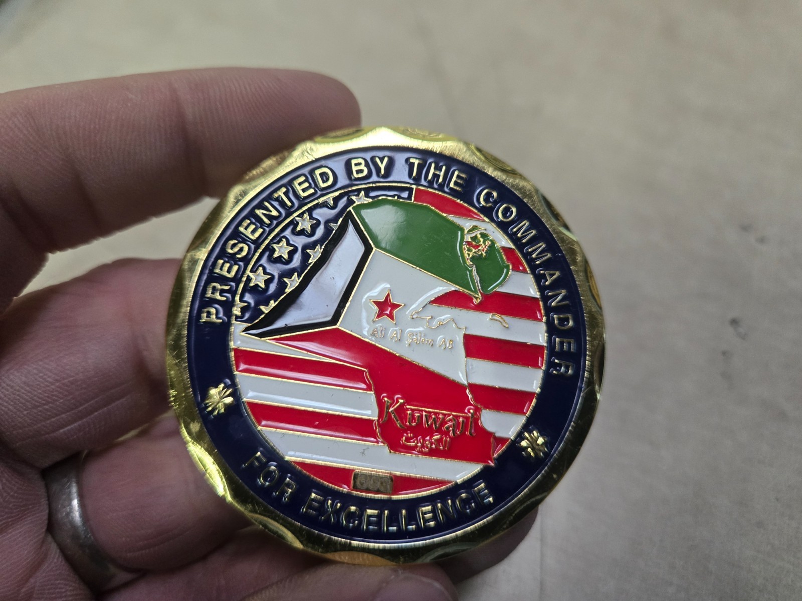Serialized 386th Expeditionary Communications Squadron Challenge Coin Kuwait gallery