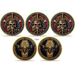 5pcs Memento Mori Coin Sword Skull Coin Stoic Challenge Coin Token Gifts For Men