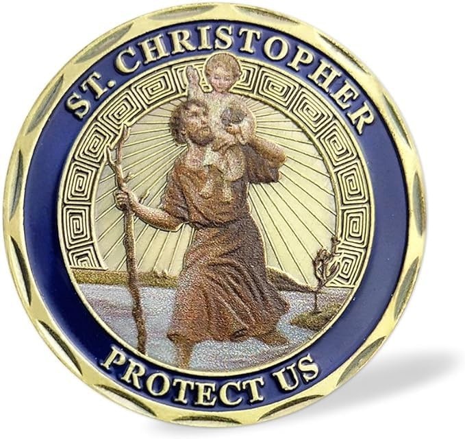5PCS St Christopher Challenge Coin Set - Patron Saint of Travelers Prayer Safety gallery
