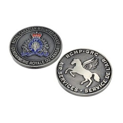 RCMP Police Challenge Coin Air Services Division Antique Silver GRC Canada