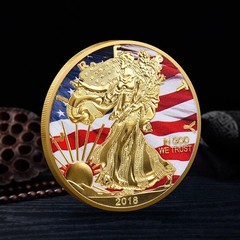 Souvenir Coin US Statue of Liberty Challenge Coins Painted America