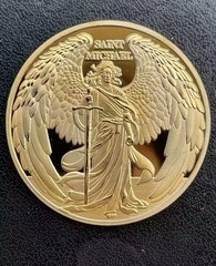 Archangel Michael Gold Coin Saint Michael Angel Collectible Souvenir