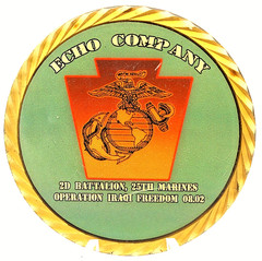 USMC Echo Company “ECHO HARD” OIF Challenge Coin 2D 25TH Marines Rare
