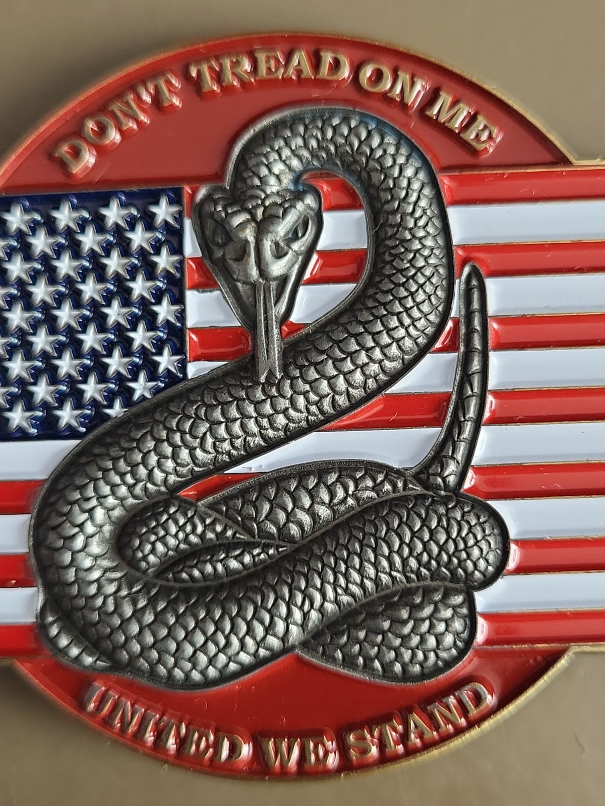Don't Tread On Me -Liberty Or Death -United We Stand Golden Doors Challenge Coin gallery