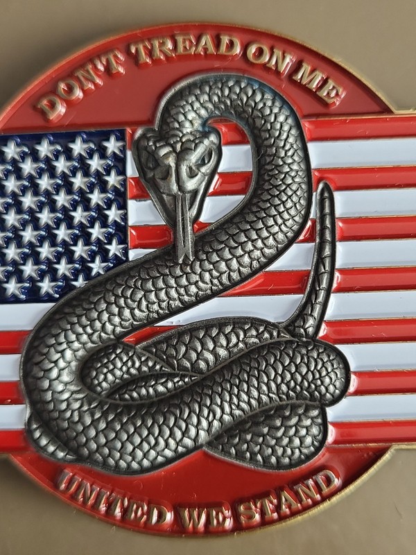 Don't Tread On Me -Liberty Or Death -United We Stand Golden Doors Challenge Coin gallery