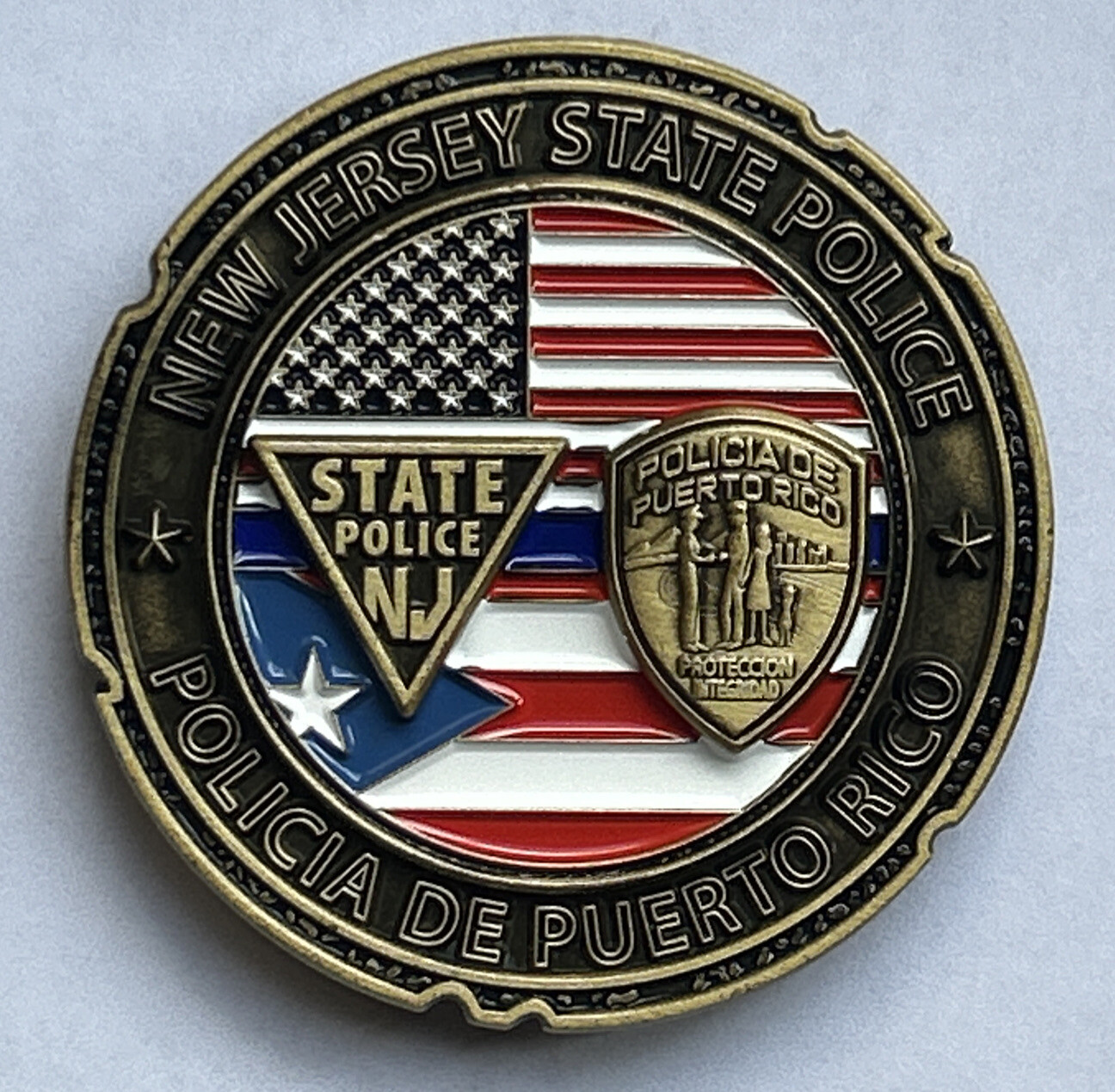 2022 NEW JERSEY STATE POLICE PUERTO RICO POLICIA HURRICANE RELIEF CHALLENGE COIN gallery