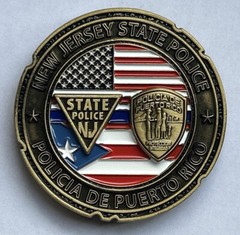 2022 NEW JERSEY STATE POLICE PUERTO RICO POLICIA HURRICANE RELIEF CHALLENGE COIN