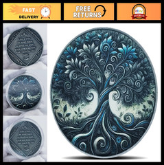 Tree of Life Inspirational Challenge Coin – Motivational Quote, Antique Silver D