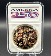 Lady Liberty *250TH ANNIVERSARY USA 1776-2026* Commemorative Rep Coin w Case