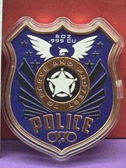 TO SERVE AND PROTECT 5 OZ COPPER CHALLENGE COIN POLICE IN CASE NEW