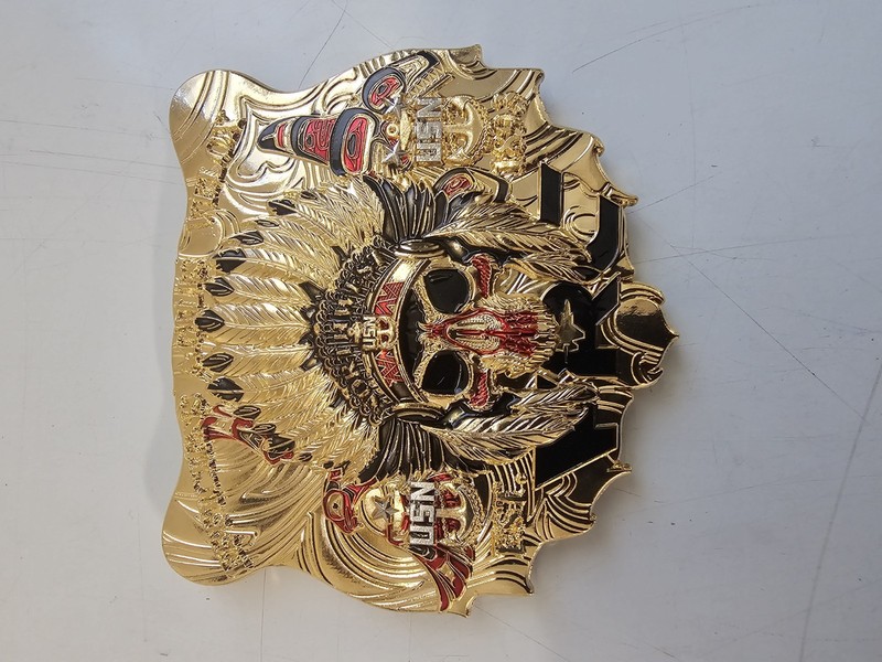 Special Edition 4" PNW FRCNW Tribal Bear Navy Chief Challenge Coin - Shiny Gold gallery