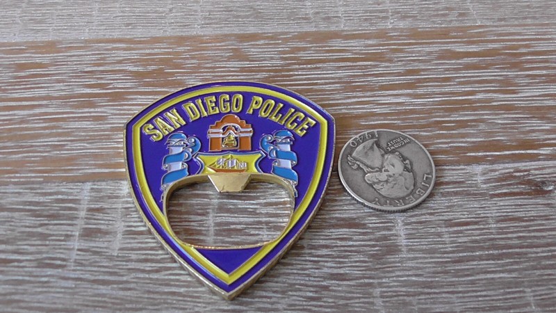 TBL San Diego Police Bottle Opener Challenge Coin #A594 gallery