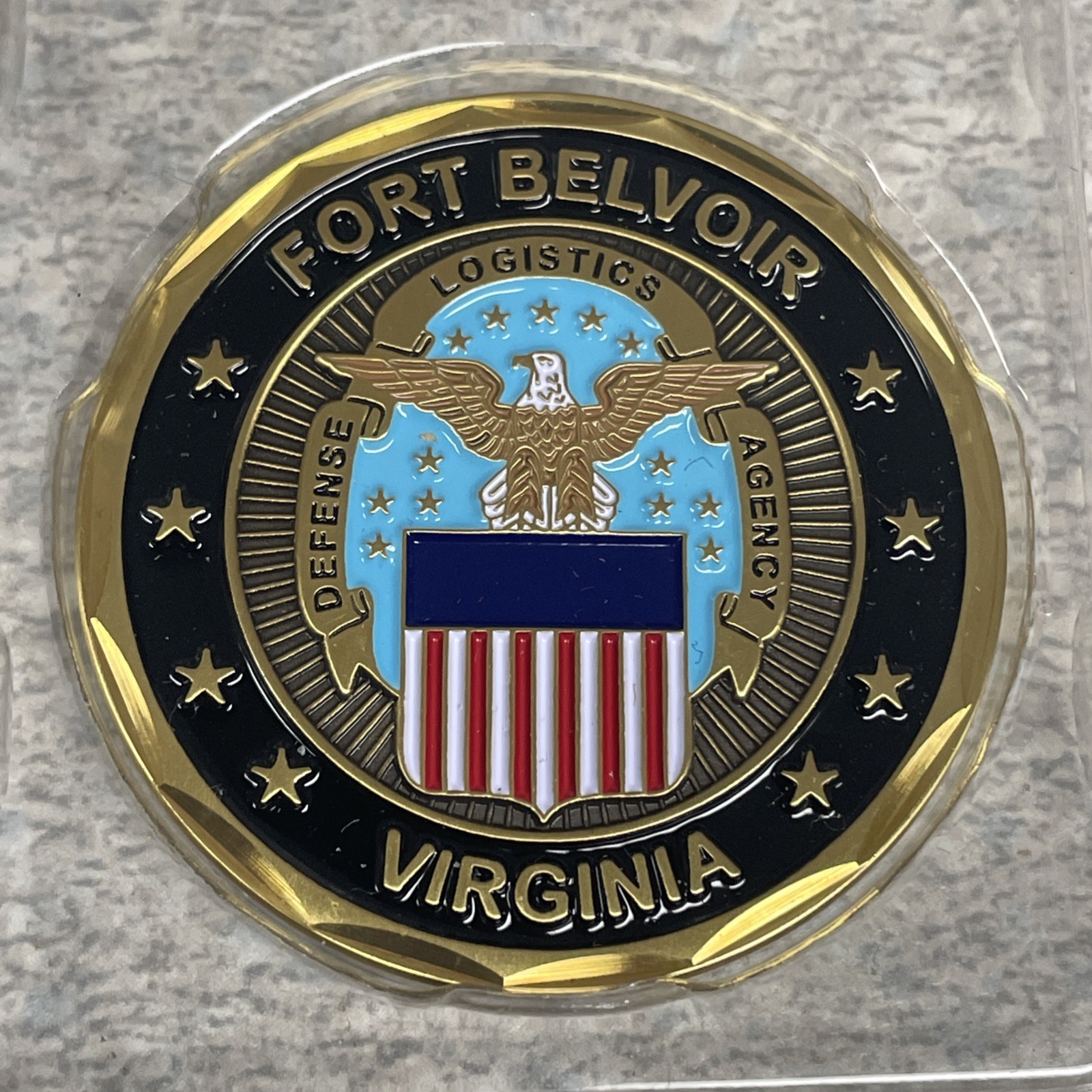 Coin US Army Fort Belvoir VA Base Challenge Coin In Case - New gallery