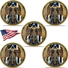 5Pcs Police Challenge Coins Lot Law Enforcement Officer St. Michael Medal Coins