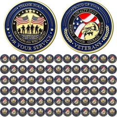 80 Pcs Military Challenge Coins Thank You for Your Service Veterans Appreciation