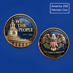 America 250 Semiquincentennial 1776-2026 Patriotic Collectible Challenge Coin
