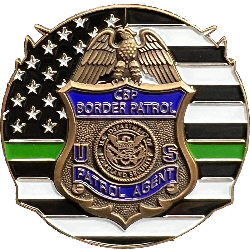 GL14-003 Border Patrol Agent Thin Green Line Negotiator Challenge Coin Honor Fir gallery