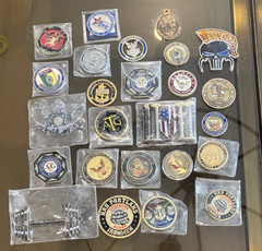 25 Military Challenge Coin Lot Navy Police Law Enforcement Collectible
