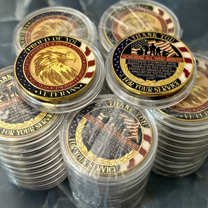 20 PCS Thank You For Your Service💥USA Military Veteran Bald Eagle Gift Coin gallery