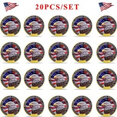 20Pcs Military Challenge Coins Thank You for Your Service Coin Veterans Day Gift