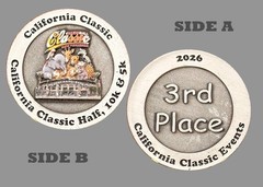 California Classic Half Marathon 3rd Place 2026 Challenge Coin 1#27