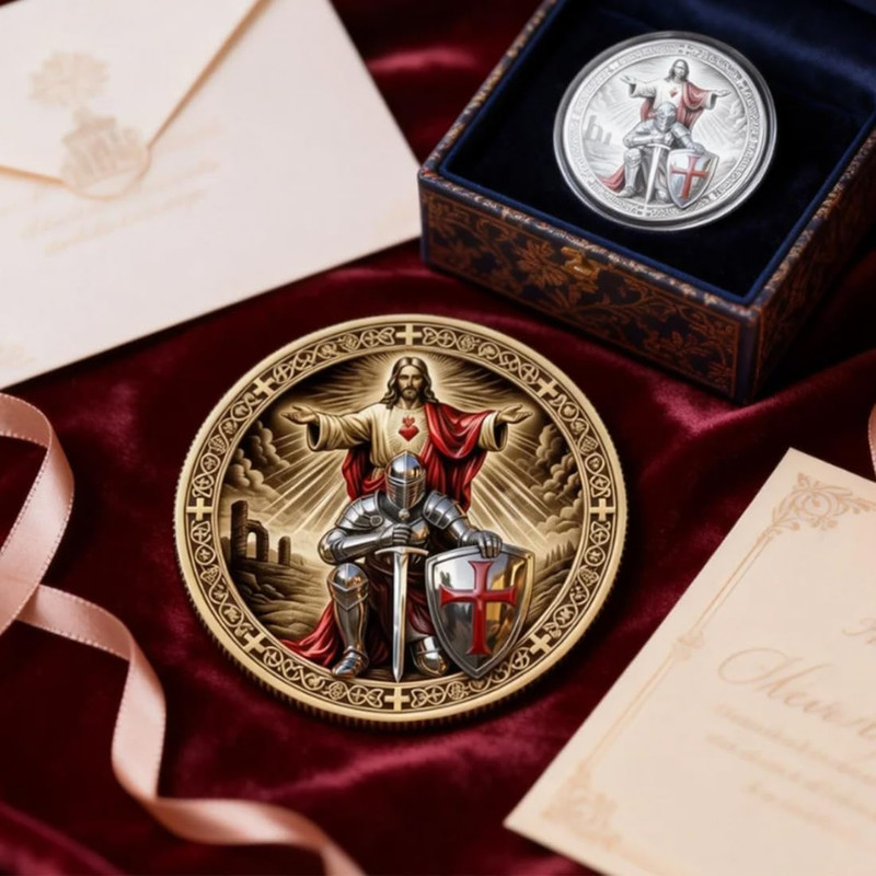 1Pc a Man of Faith-A Warrior of Christ Commemorative Coin, Christian Jesus Chall gallery