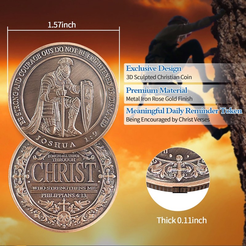 Philippians 5:13 Religious Coin Knights Templar Christian Collectible Coin 5Pcs gallery