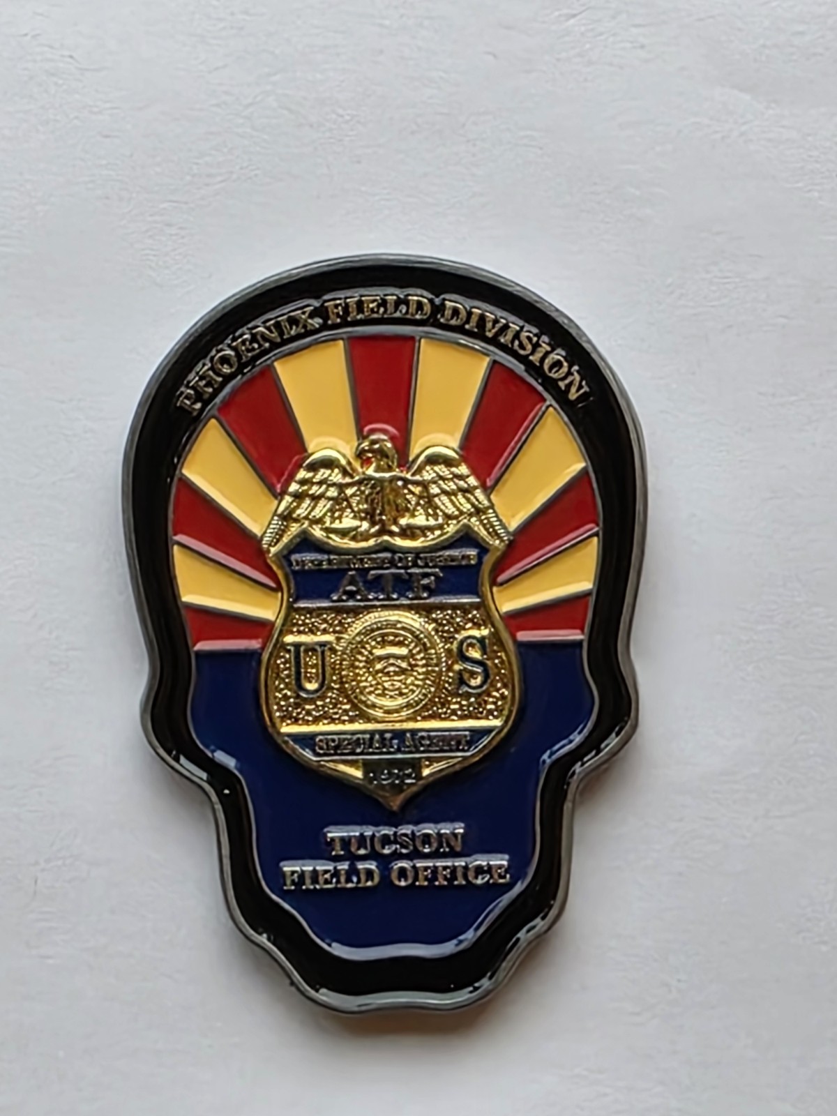 🔥ATF Phoenix Tucson Sugar Skull Federal Police Challenge Coin🔥 gallery